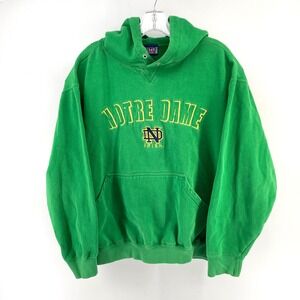 VTG Notre Dame Fighting Irish Hoodie Mens Large Green Team Edition Apparel